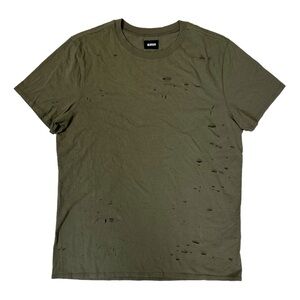 Hudson Jeans Green Distressed Short Sleeve Shirt